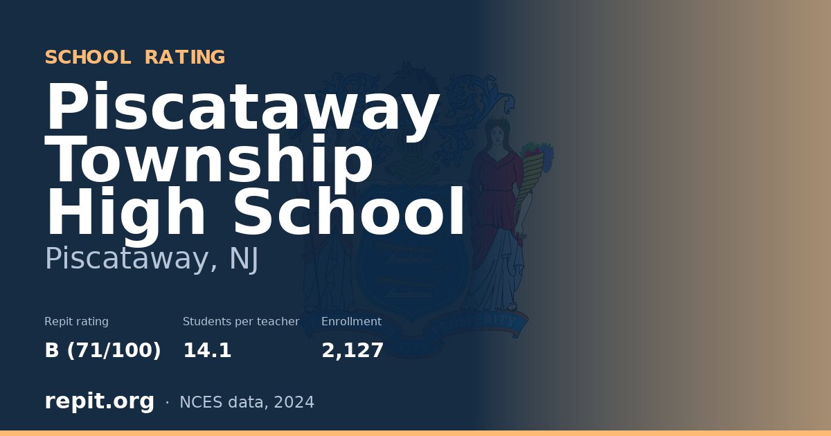Piscataway Township High School, Piscataway, NJ — Repit school rating B (71/100)