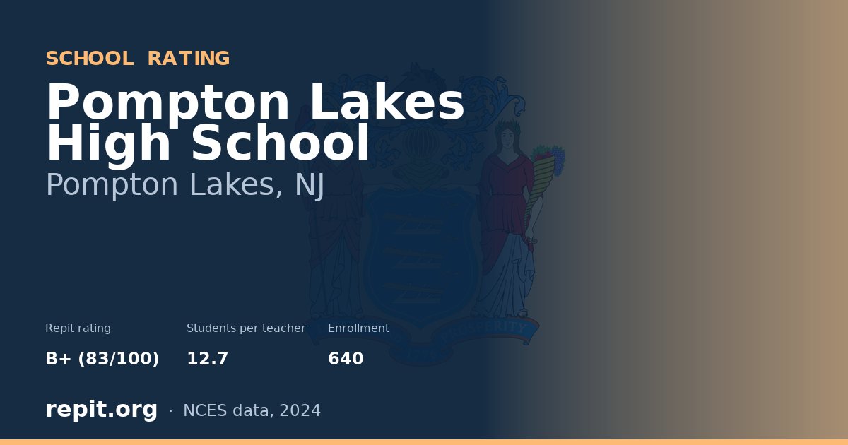 Pompton Lakes High School, Pompton Lakes, NJ — Repit school rating B+ (83/100)