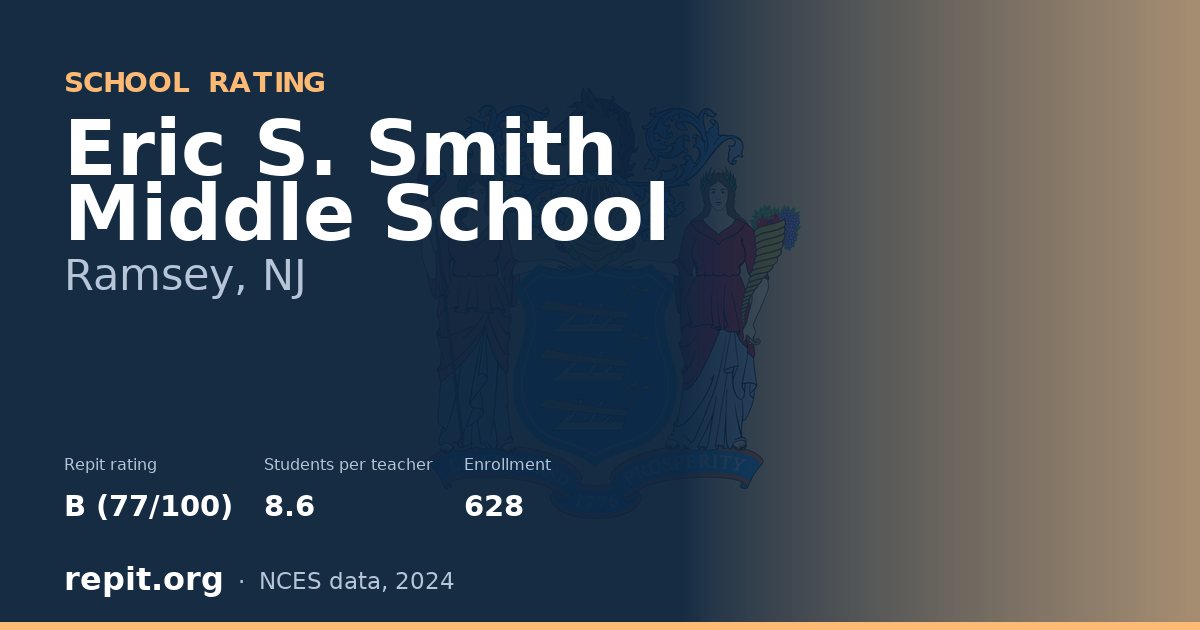 Eric S. Smith Middle School, Ramsey, NJ — Repit school rating B (77/100)