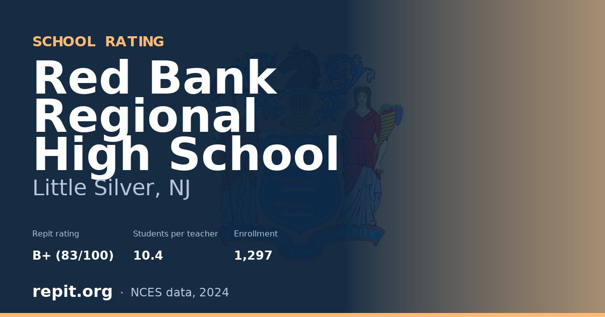 Red Bank Regional High School, Little Silver, NJ — Repit school rating B+ (83/100)