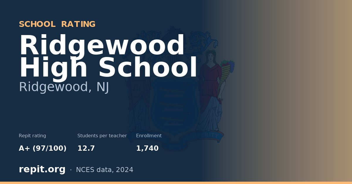 Ridgewood High School, Ridgewood, NJ — Repit school rating A+ (97/100)