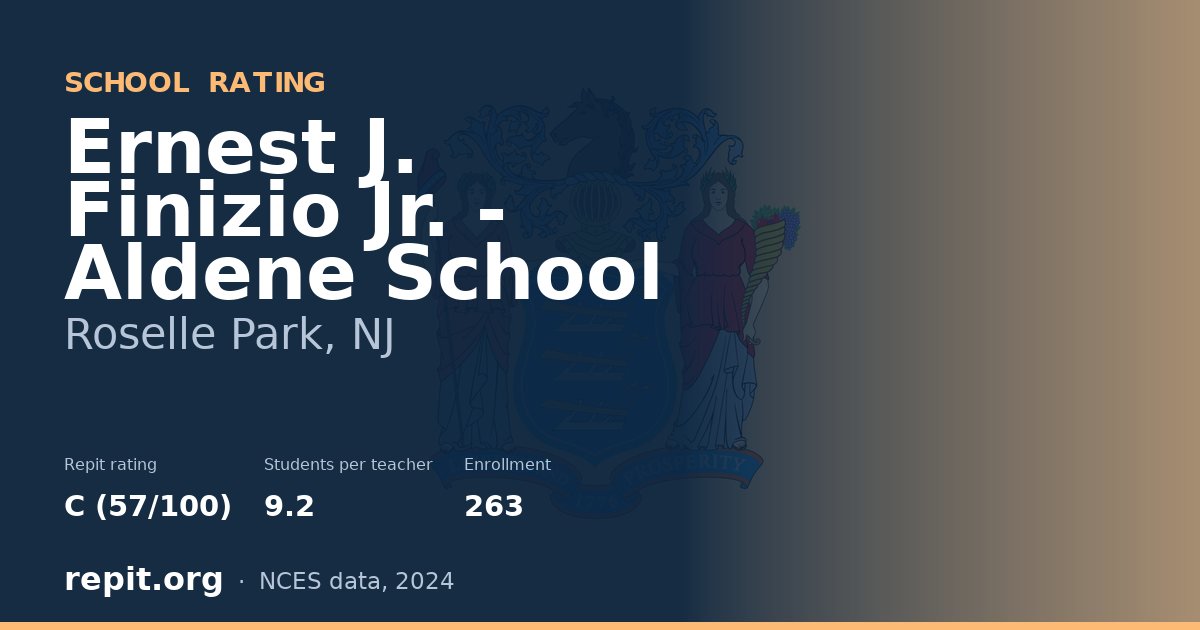 Ernest J. Finizio Jr. - Aldene School, Roselle Park, NJ — Repit school rating C (57/100)