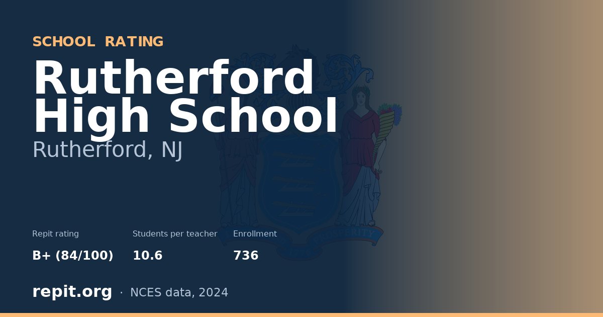 Rutherford High School, Rutherford, NJ — Repit school rating B+ (84/100)
