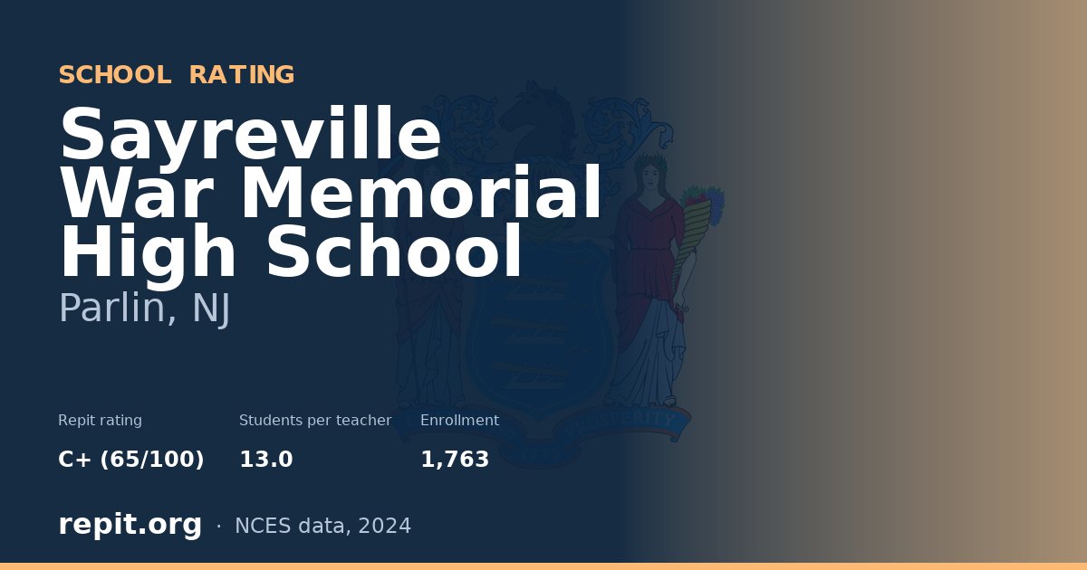 Sayreville War Memorial High School, Parlin, NJ — Repit school rating C+ (65/100)