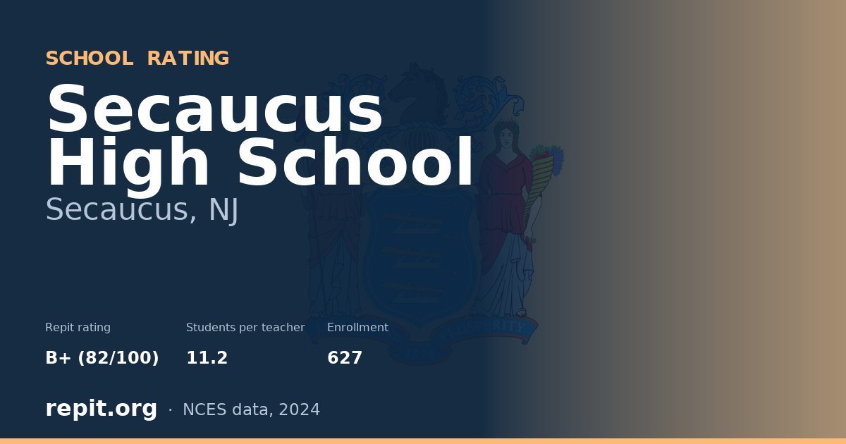 Secaucus High School, Secaucus, NJ — Repit school rating B+ (82/100)