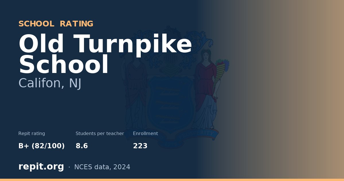 Old Turnpike School, Califon, NJ — Repit school rating B+ (82/100)