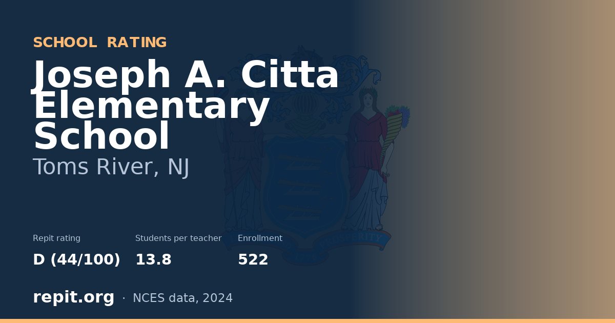 Joseph A. Citta Elementary School, Toms River, NJ — Repit school rating D (44/100)