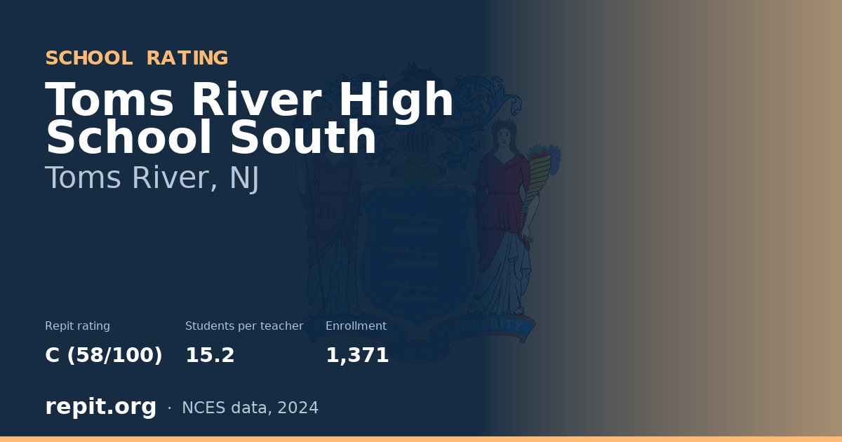 Toms River High School South, Toms River, NJ — Repit school rating C (58/100)