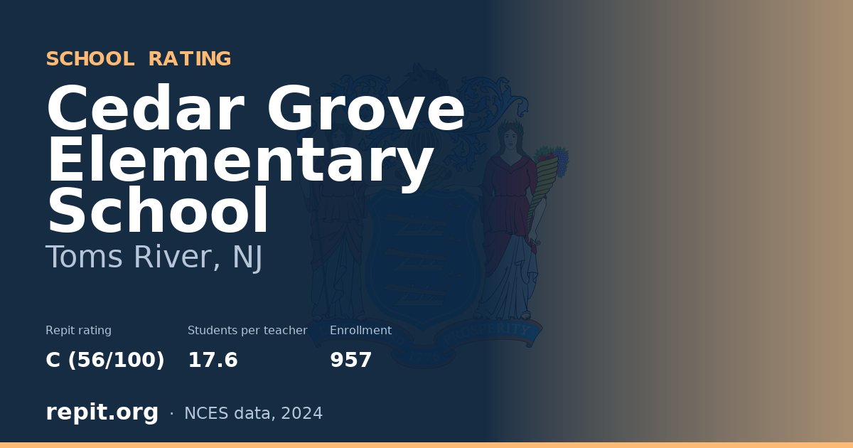 Cedar Grove Elementary School, Toms River, NJ — Repit school rating C (56/100)