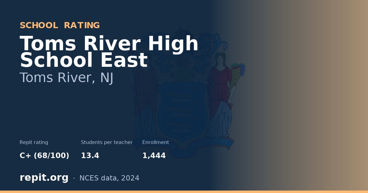 Toms River High School East, Toms River, NJ — Repit school rating C+ (68/100)