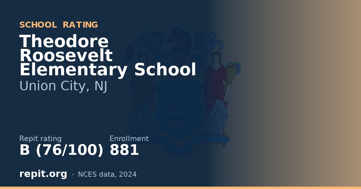Theodore Roosevelt Elementary School, Union City, NJ — Repit school rating B (76/100)