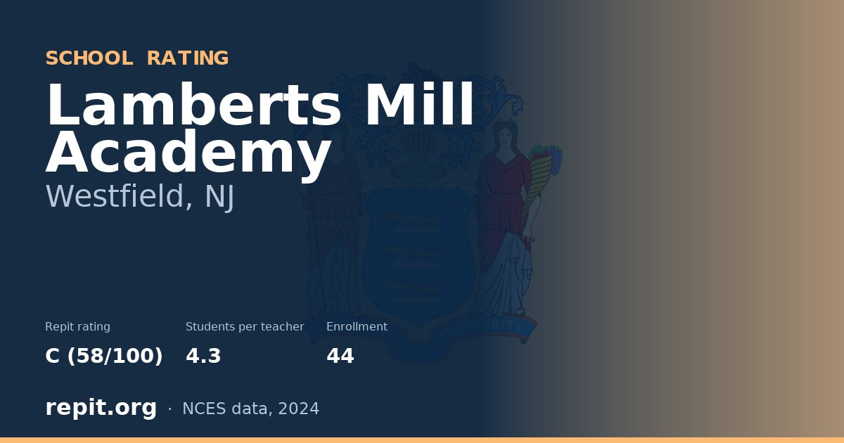 Lamberts Mill Academy, Westfield, NJ — Repit school rating C (58/100)