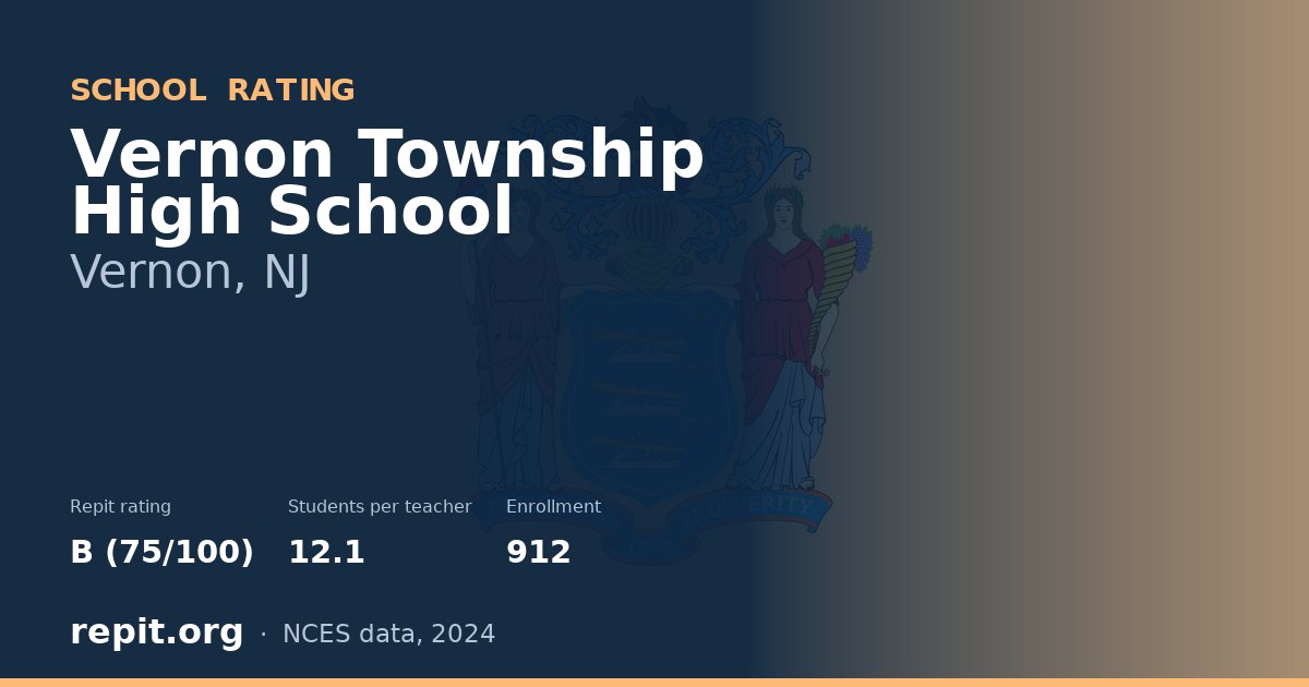 Vernon Township High School, Vernon, NJ — Repit school rating B (75/100)