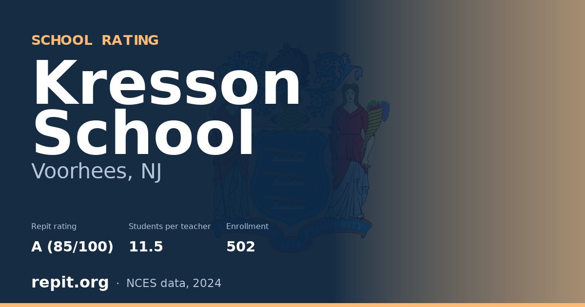 Kresson School, Voorhees, NJ — Repit school rating A (85/100)