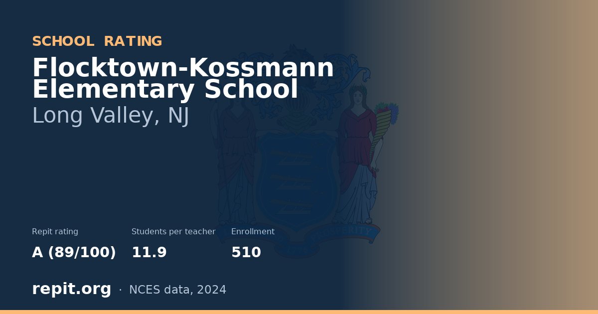 Flocktown-Kossmann Elementary School, Long Valley, NJ — Repit school rating A (89/100)