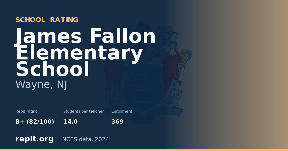 James Fallon Elementary School, Wayne, NJ — Repit school rating B+ (82/100)