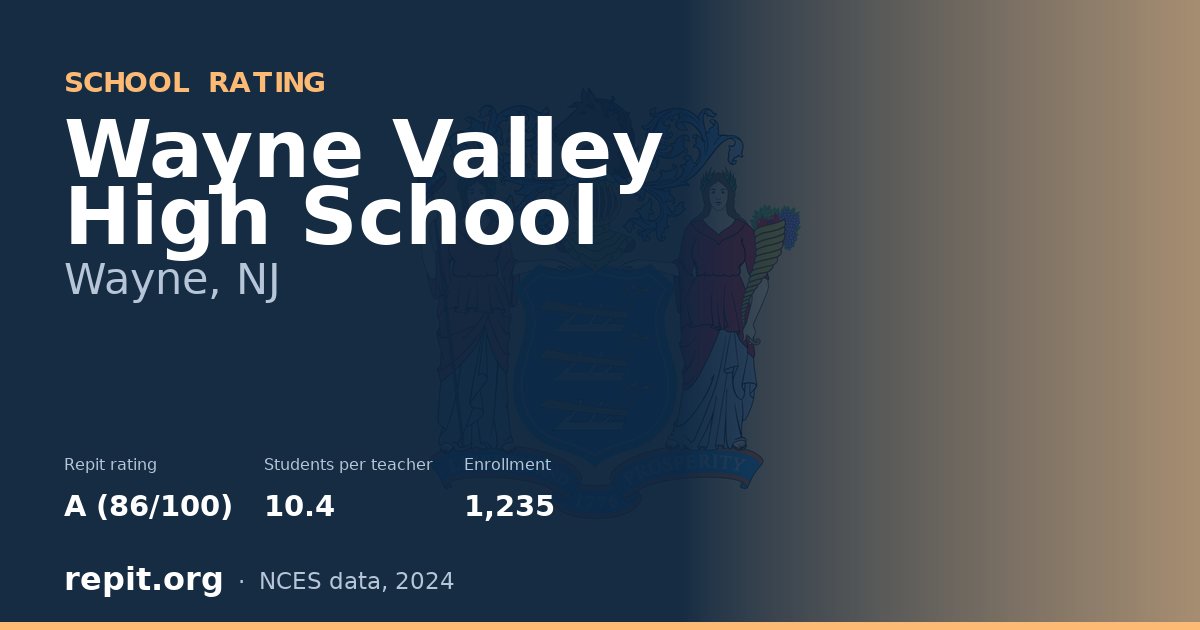 Wayne Valley High School, Wayne, NJ — Repit school rating A (86/100)