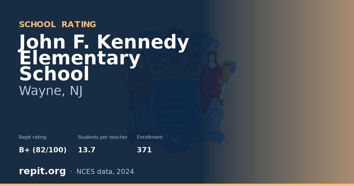 John F. Kennedy Elementary School, Wayne, NJ — Repit school rating B+ (82/100)