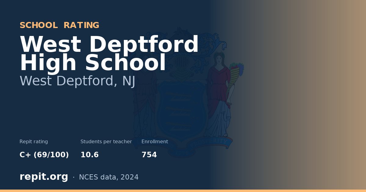 West Deptford High School, West Deptford, NJ — Repit school rating C+ (69/100)