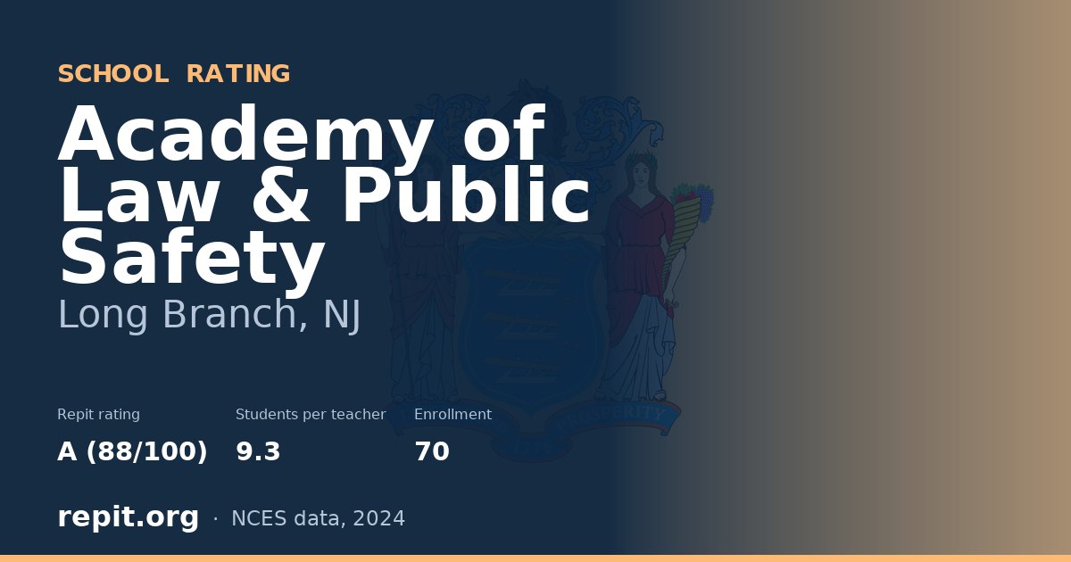 Academy of Law & Public Safety, Long Branch, NJ — Repit school rating A (88/100)