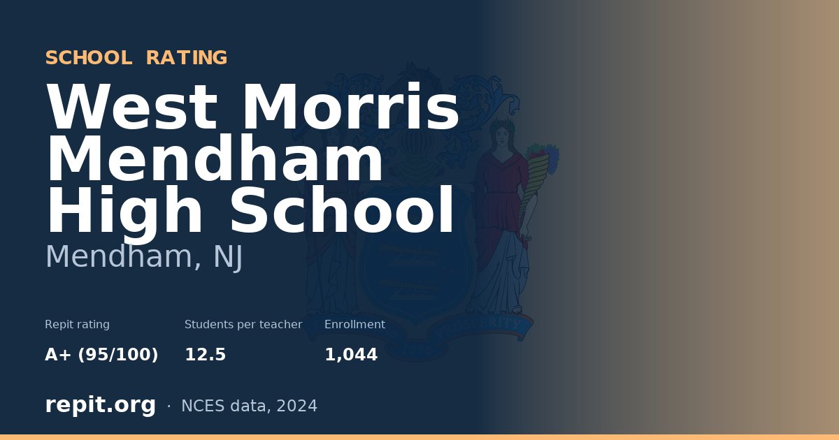 West Morris Mendham High School, Mendham, NJ — Repit school rating A+ (95/100)