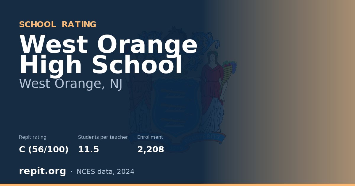 West Orange High School, West Orange, NJ — Repit school rating C (56/100)