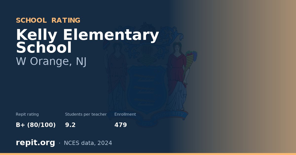 Kelly Elementary School, W Orange, NJ — Repit school rating B+ (80/100)