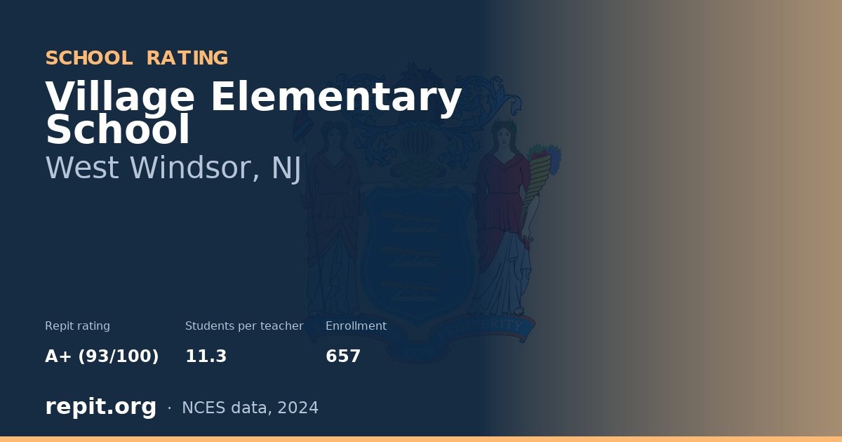 Village Elementary School, West Windsor, NJ — Repit school rating A+ (93/100)