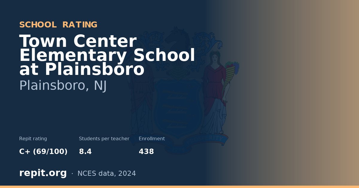 Town Center Elementary School at Plainsboro, Plainsboro, NJ — Repit school rating C+ (69/100)