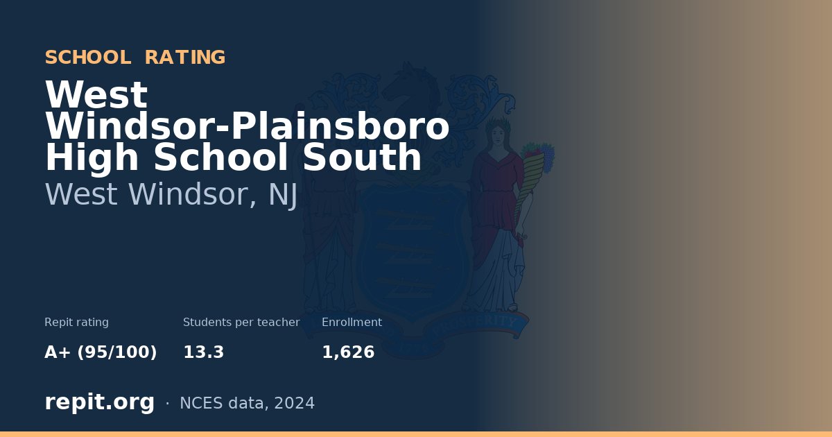 West Windsor-Plainsboro High School South, West Windsor, NJ — Repit school rating A+ (95/100)