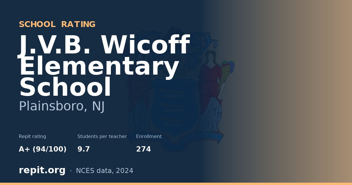 J.V.B. Wicoff Elementary School, Plainsboro, NJ — Repit school rating A+ (94/100)