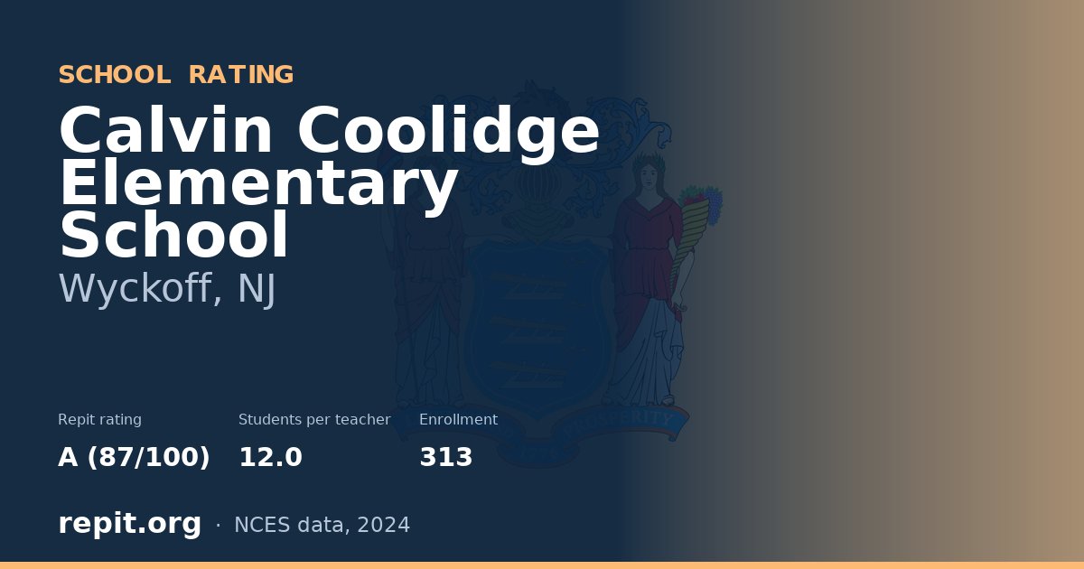 Calvin Coolidge Elementary School, Wyckoff, NJ — Repit school rating A (87/100)