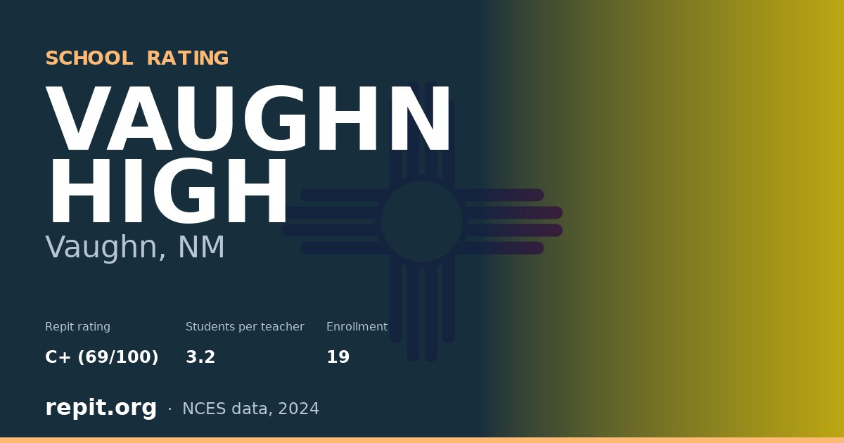 VAUGHN HIGH, Vaughn, NM — Repit school rating C+ (69/100)