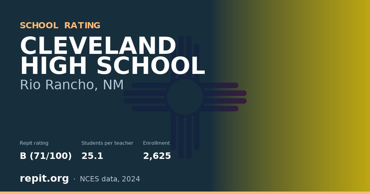 CLEVELAND HIGH SCHOOL, Rio Rancho, NM — Repit school rating B (71/100)