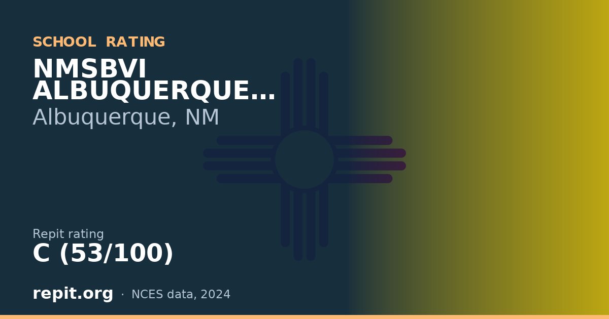 NMSBVI ALBUQUERQUE CAMPUS, Albuquerque, NM — Repit school rating C (53/100)