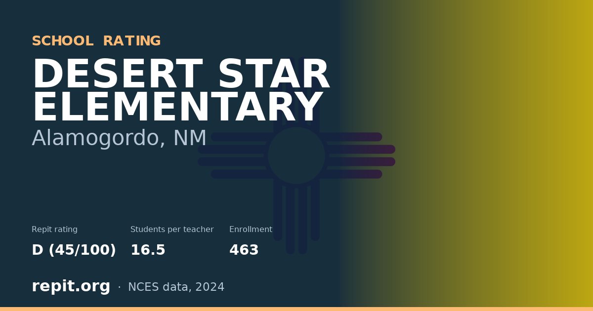 DESERT STAR ELEMENTARY, Alamogordo, NM — Repit school rating D (45/100)