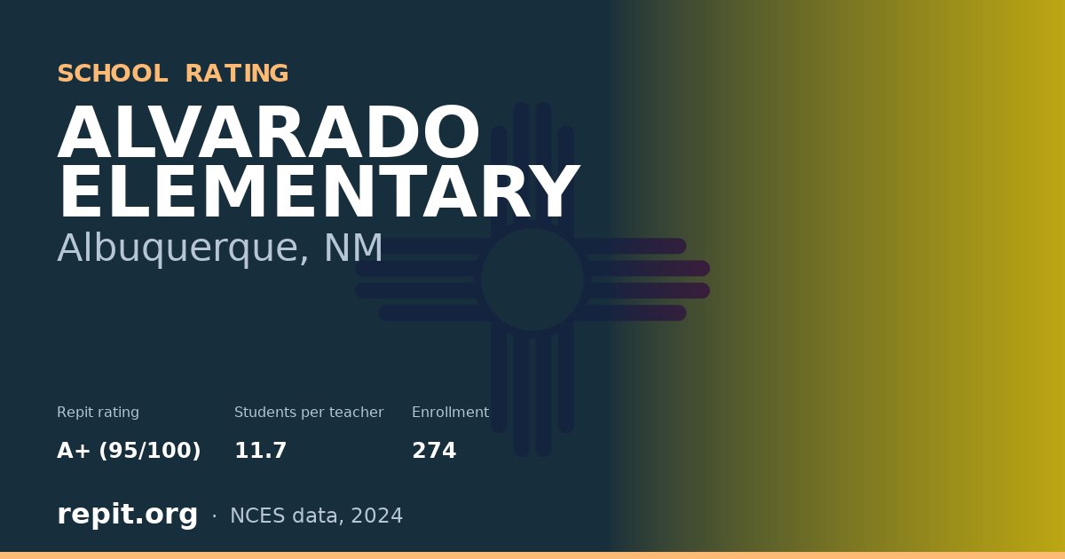 ALVARADO ELEMENTARY, Albuquerque, NM — Repit school rating A+ (95/100)