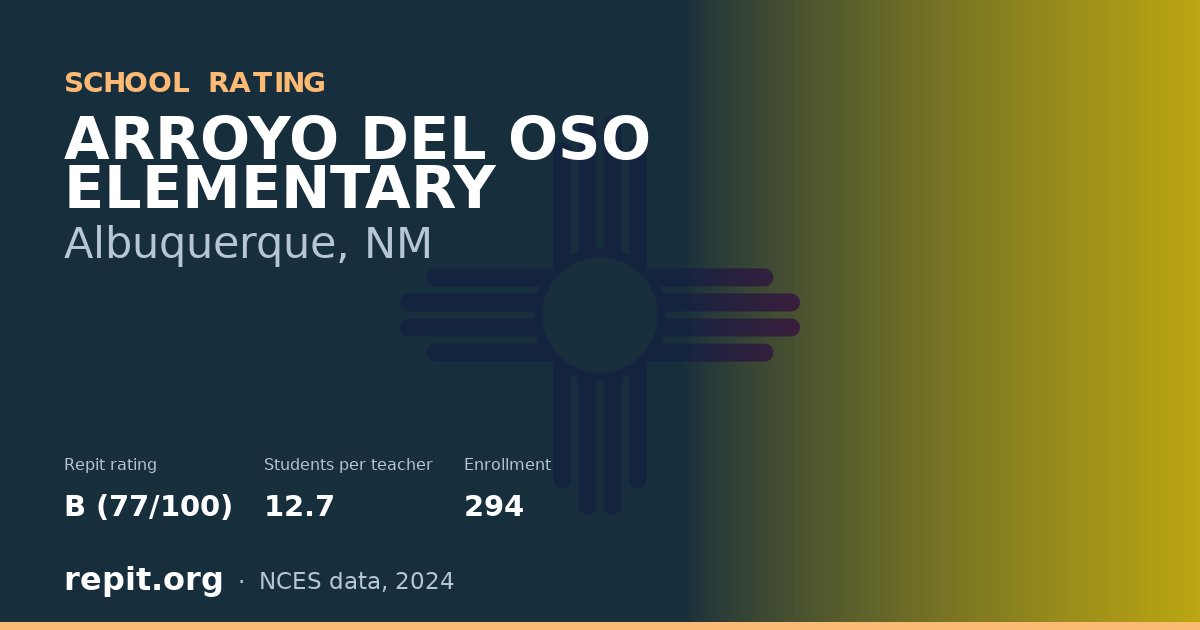 ARROYO DEL OSO ELEMENTARY, Albuquerque, NM — Repit school rating B (77/100)