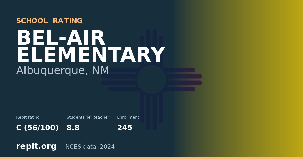 BEL-AIR ELEMENTARY, Albuquerque, NM — Repit school rating C (56/100)