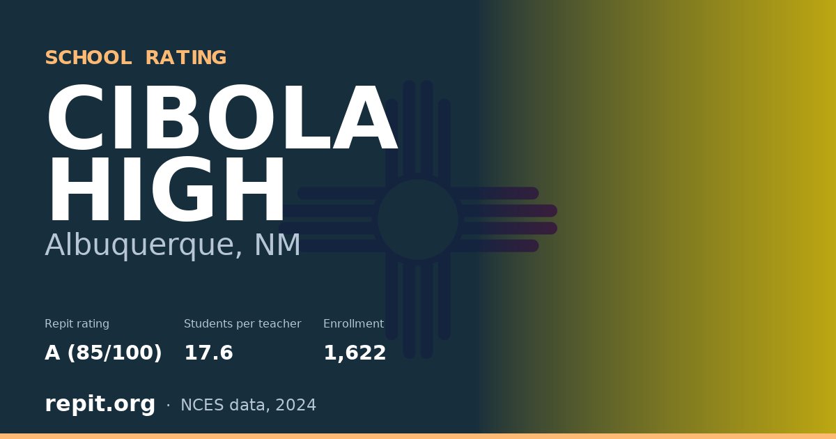 CIBOLA HIGH, Albuquerque, NM — Repit school rating A (85/100)