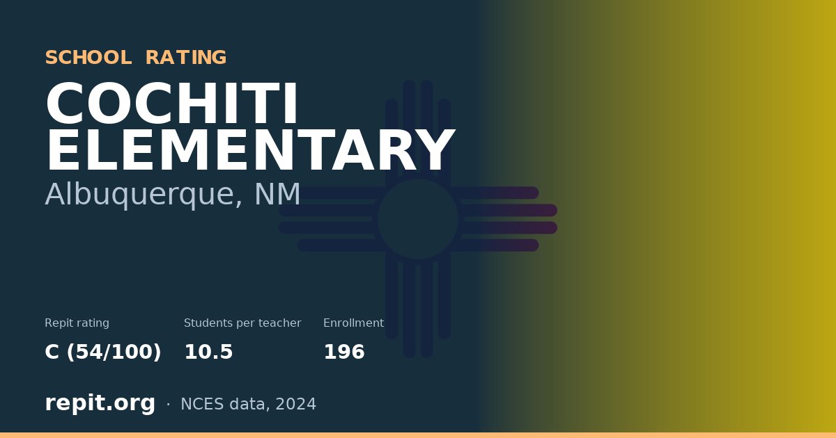 COCHITI ELEMENTARY, Albuquerque, NM — Repit school rating C (54/100)