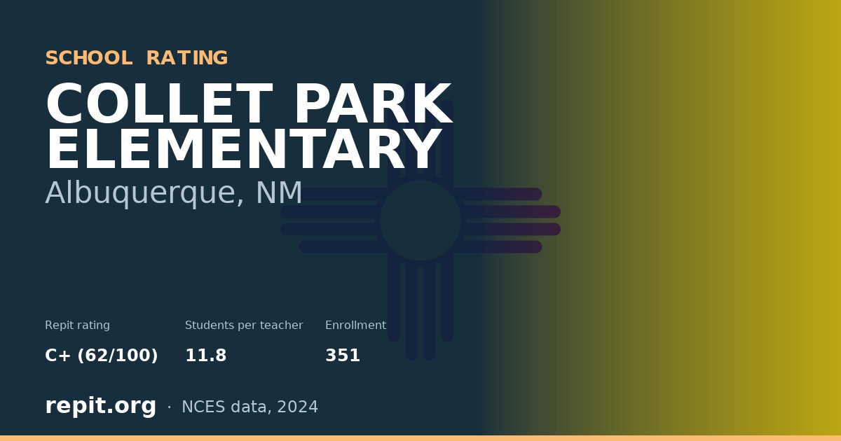 COLLET PARK ELEMENTARY, Albuquerque, NM — Repit school rating C+ (62/100)