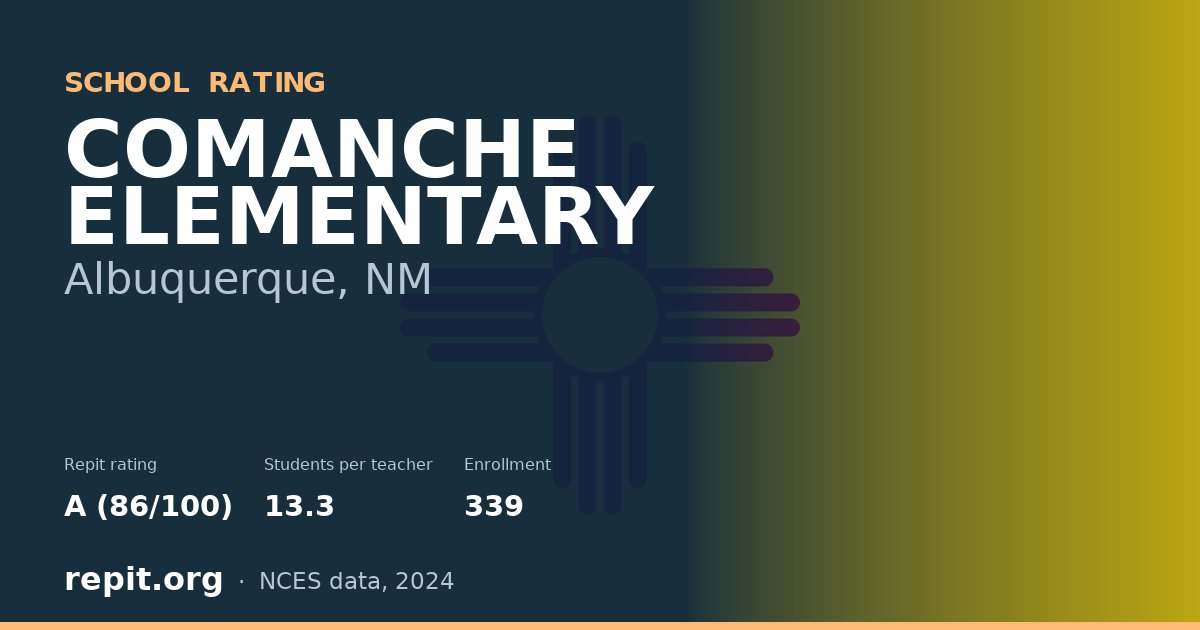 COMANCHE ELEMENTARY, Albuquerque, NM — Repit school rating A (86/100)