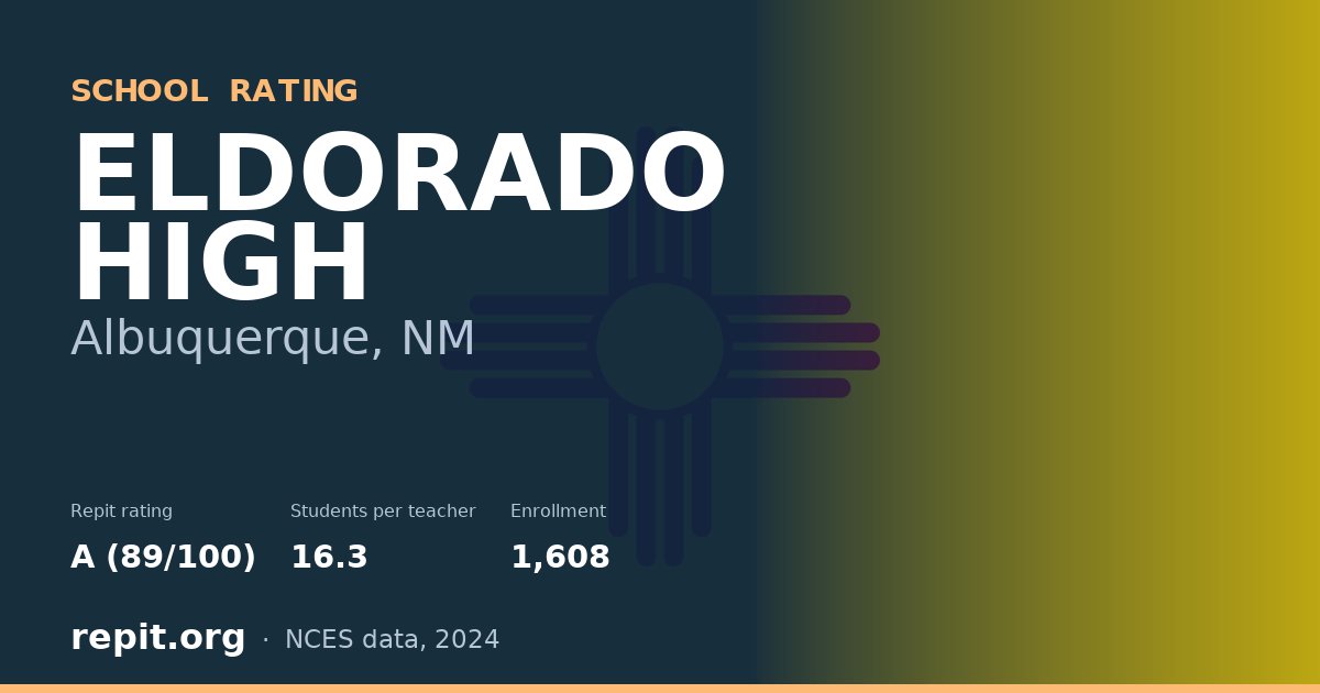 ELDORADO HIGH, Albuquerque, NM — Repit school rating A (89/100)
