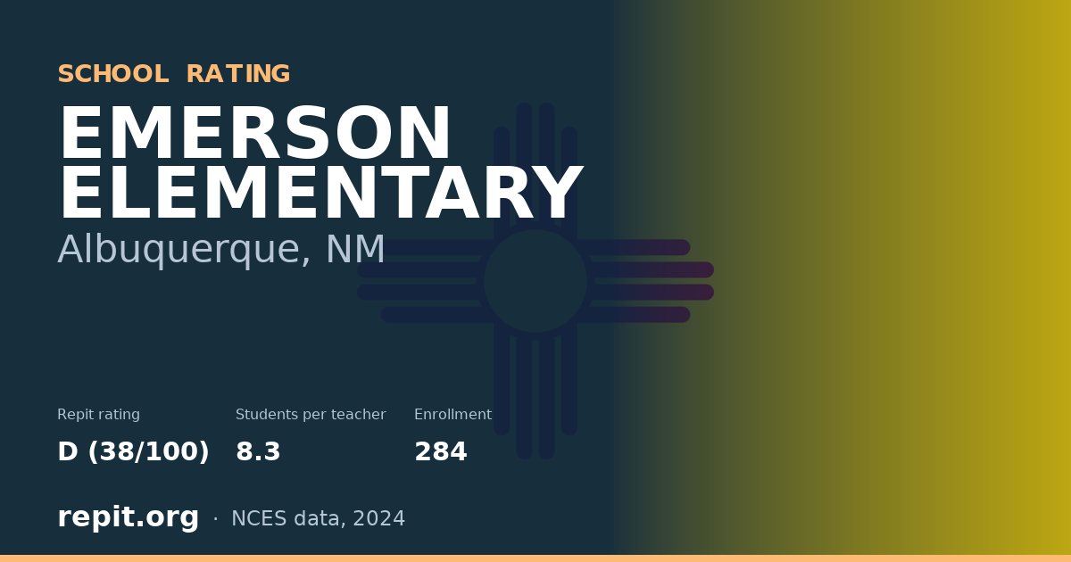 EMERSON ELEMENTARY, Albuquerque, NM — Repit school rating D (38/100)