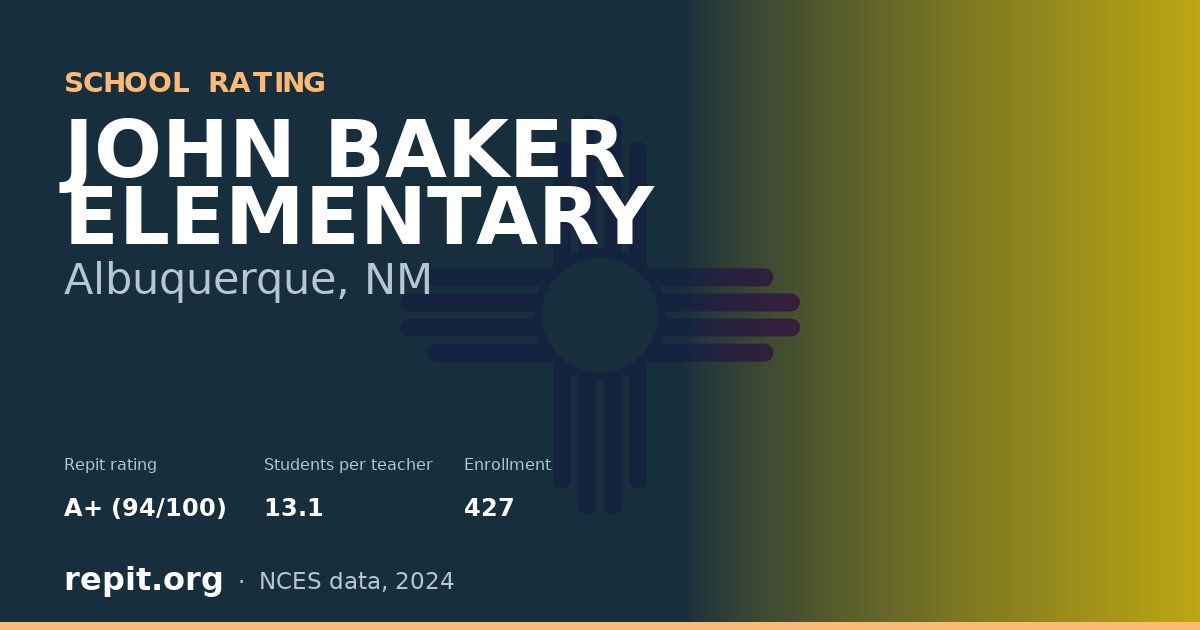JOHN BAKER ELEMENTARY, Albuquerque, NM — Repit school rating A+ (94/100)