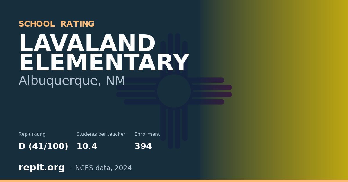 LAVALAND ELEMENTARY, Albuquerque, NM — Repit school rating D (41/100)