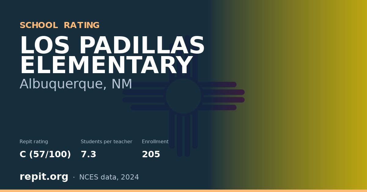 LOS PADILLAS ELEMENTARY, Albuquerque, NM — Repit school rating C (57/100)