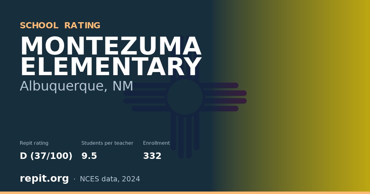 MONTEZUMA ELEMENTARY, Albuquerque, NM — Repit school rating D (37/100)