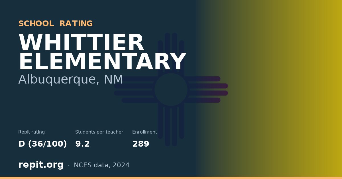 WHITTIER ELEMENTARY, Albuquerque, NM — Repit school rating D (36/100)